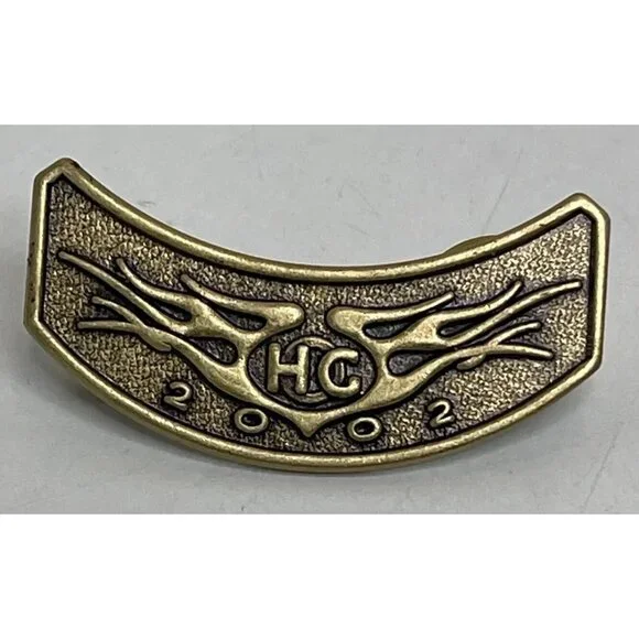 Vintage 2002 Harley Davidson HOG Owners Group Member Rocker Vest Hat Lapel Pin - Picture 3 of 8
